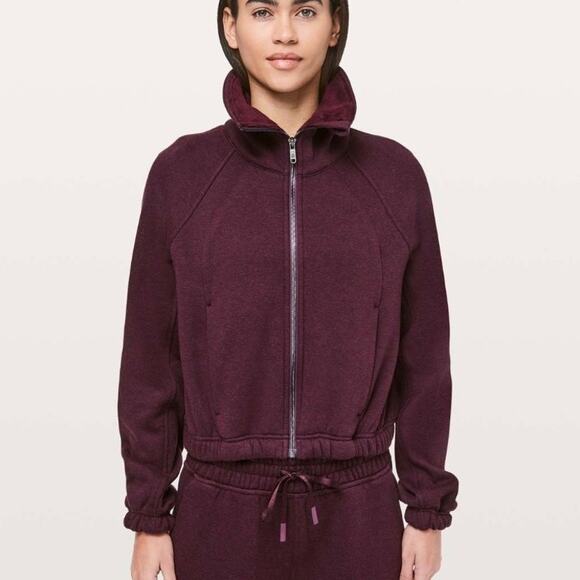 LULULEMON Plush Times Jacket Heathered Dark Adobe Maroon 6 - Picture 1 of 11